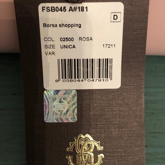 Roberto Cavalli Pink Leather Borsa Shopper~~~NWT - Picture 5 of 8